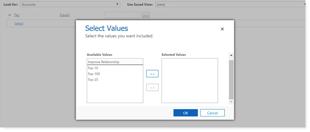 Multi select option set advanced find